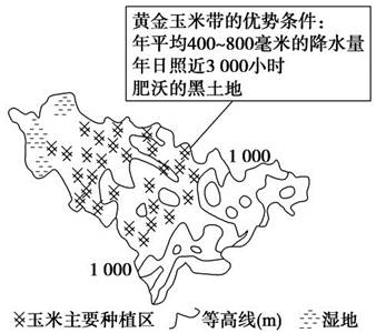 材料二,"吉林省玉米种植区分布图图".阅读图文材料,完成下列问题.