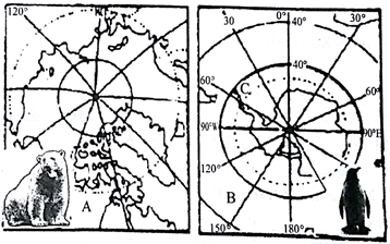 读"极地地区示意图",回答下列问题