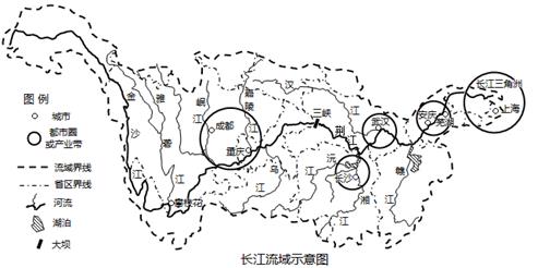 材料二:长江干流荆江段地形剖面图