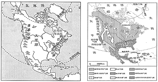 读"北美洲略图",回答下列问题.