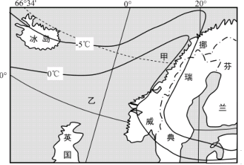 【推荐3】下图是大西洋东岸欧洲西部部分地区一月等温线分布图.