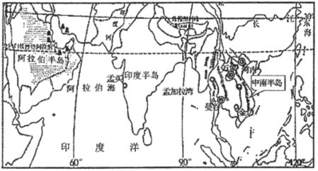 【推荐1】读亚洲南部三大半岛图,完成下面小题.