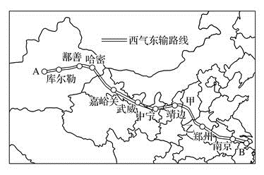 印度的气候(1)西气东输中"西气"的起点a是 ____油气田,它所在的地形