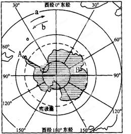 读"南极地区及我国科考站示意图",回答.(1)从南极上空