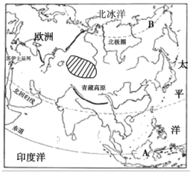 读亚洲气候类型分布图,回答下列问题.