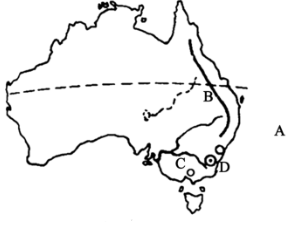 下图为澳大利亚地形轮廓简图读图回答下列问题