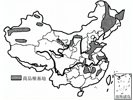 下图为我国主要商品粮基地分布示意图,读图回答下列问题.