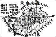 【小题1】读图可知,塔里木盆地地区人口,城市,绿洲主要分布在盆地的