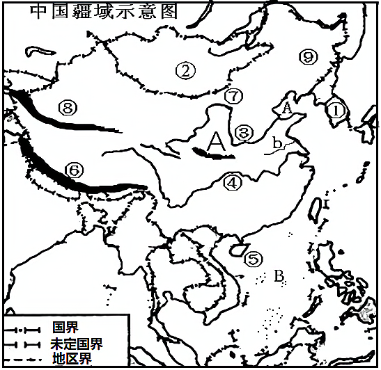 【推荐1】读下面中国疆域示意图,回答下列问题.