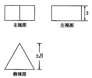 【推荐1】若一个正三棱柱的三视图如图所示,则这个三棱柱的高是