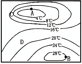 【推荐1】读某区域等温线示意图,完成下列要求.