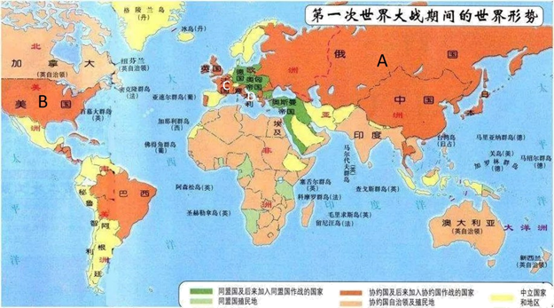 (3)结合所学,分析第一次世界大战对中国的影响.