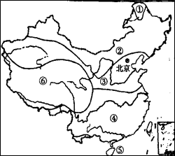 讀中國農業地區分佈圖,回答下列問題