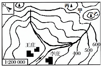 讀某區域等高線地形圖,回答下列小題.【小題1】圖中甲處表示a.山脊b.