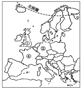 讀歐洲部分圖,完成下面小題.