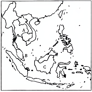东南亚轮廓空白图片
