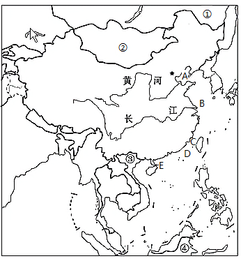 (1)邻国:a____,b____.(2)我国的第一大岛是e____.