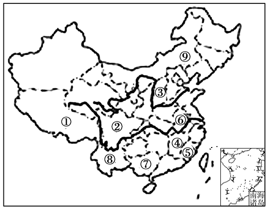 读"中国地形图",回答
