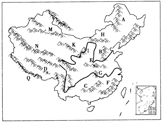 中国地形分布图简笔画图片