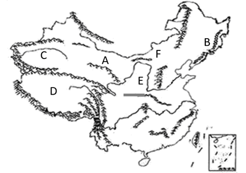 (2)山脉b____.(3)地形区c____,位于我国地势的第____级阶梯之上.