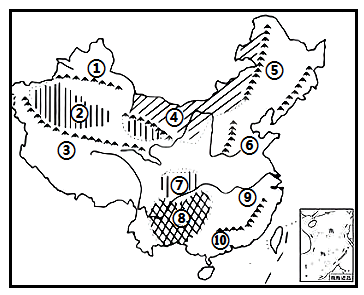 讀中國地形分佈略圖,回答下列問題